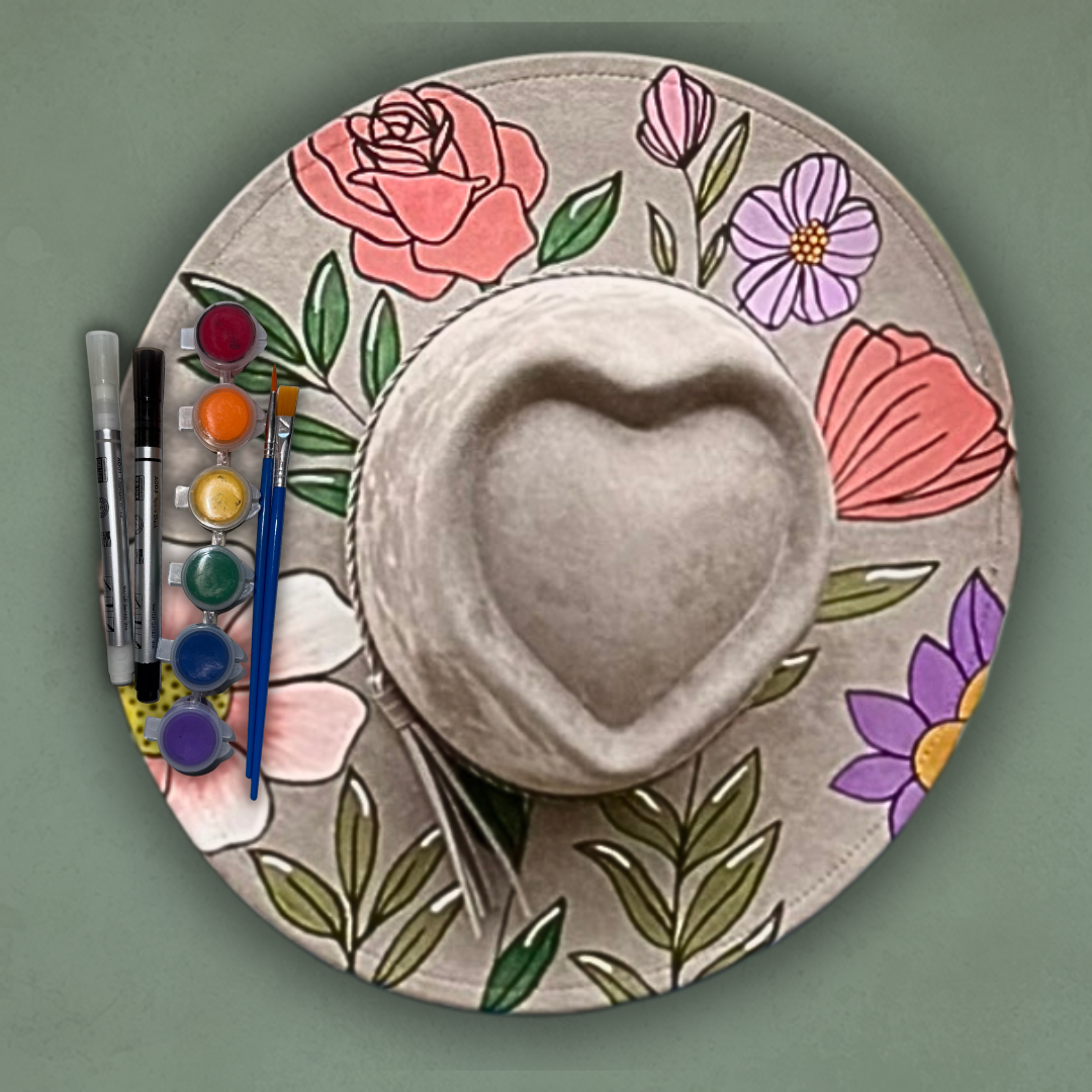 Paint your own Heart Hat Art Kit - Wildflowers