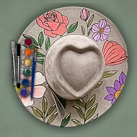 Paint your own Heart Hat Art Kit - Wildflowers