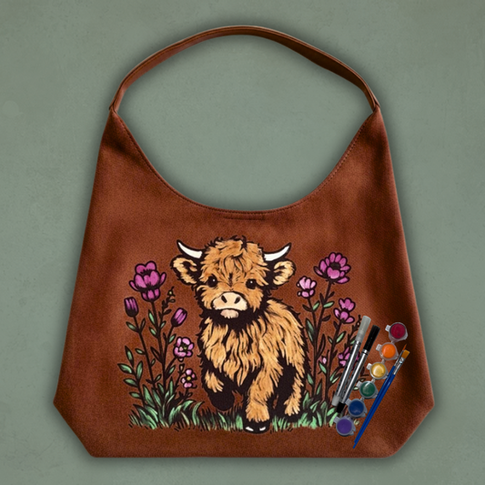 Paint Your Own Shoulder Bag Art Kit - Wildflower Highlander