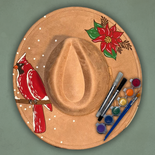 Paint your own hat Art Kit - Winter Cardinal